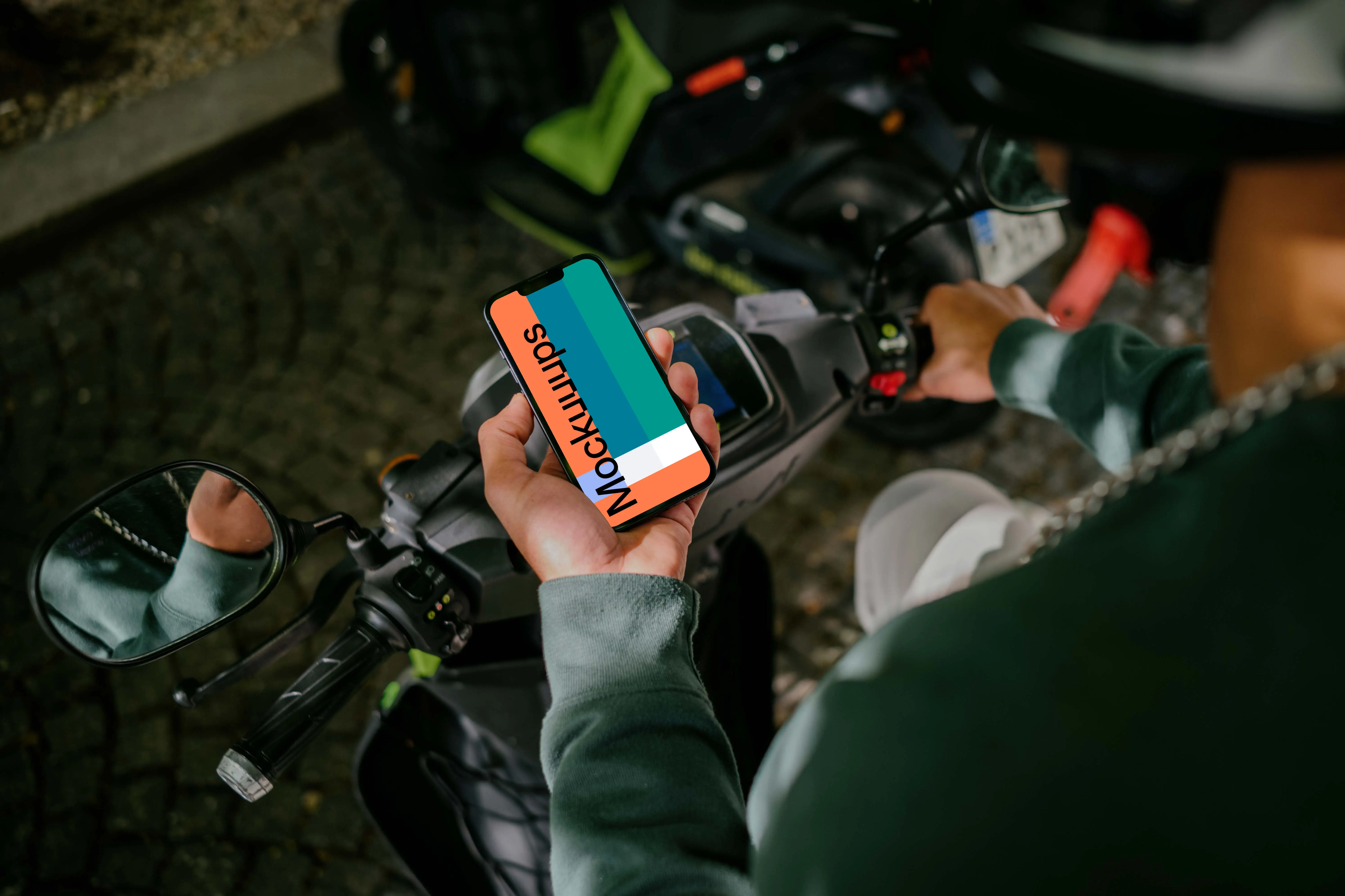 Man reading on phone mockup