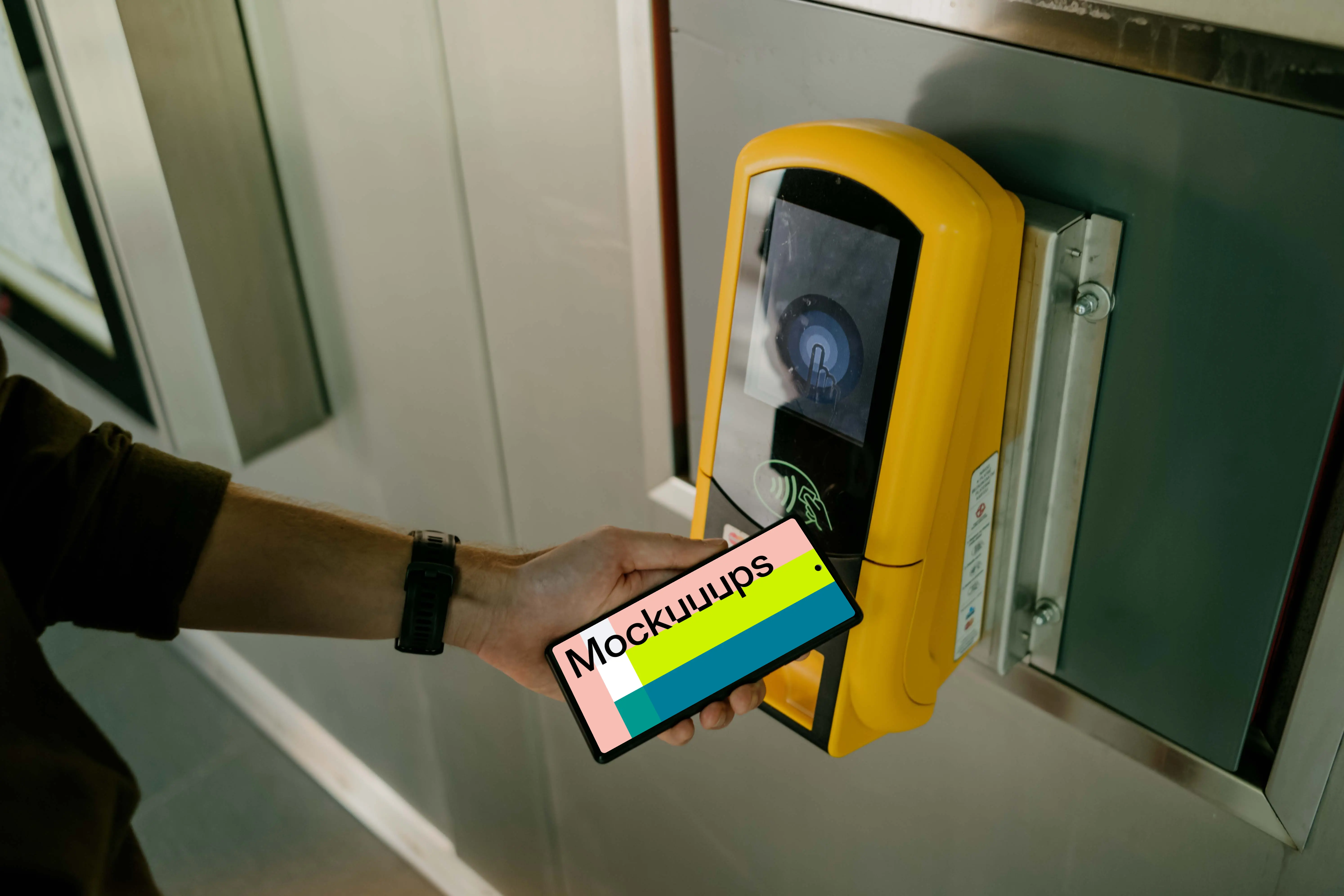 NFC payment and Google Pixel mockup