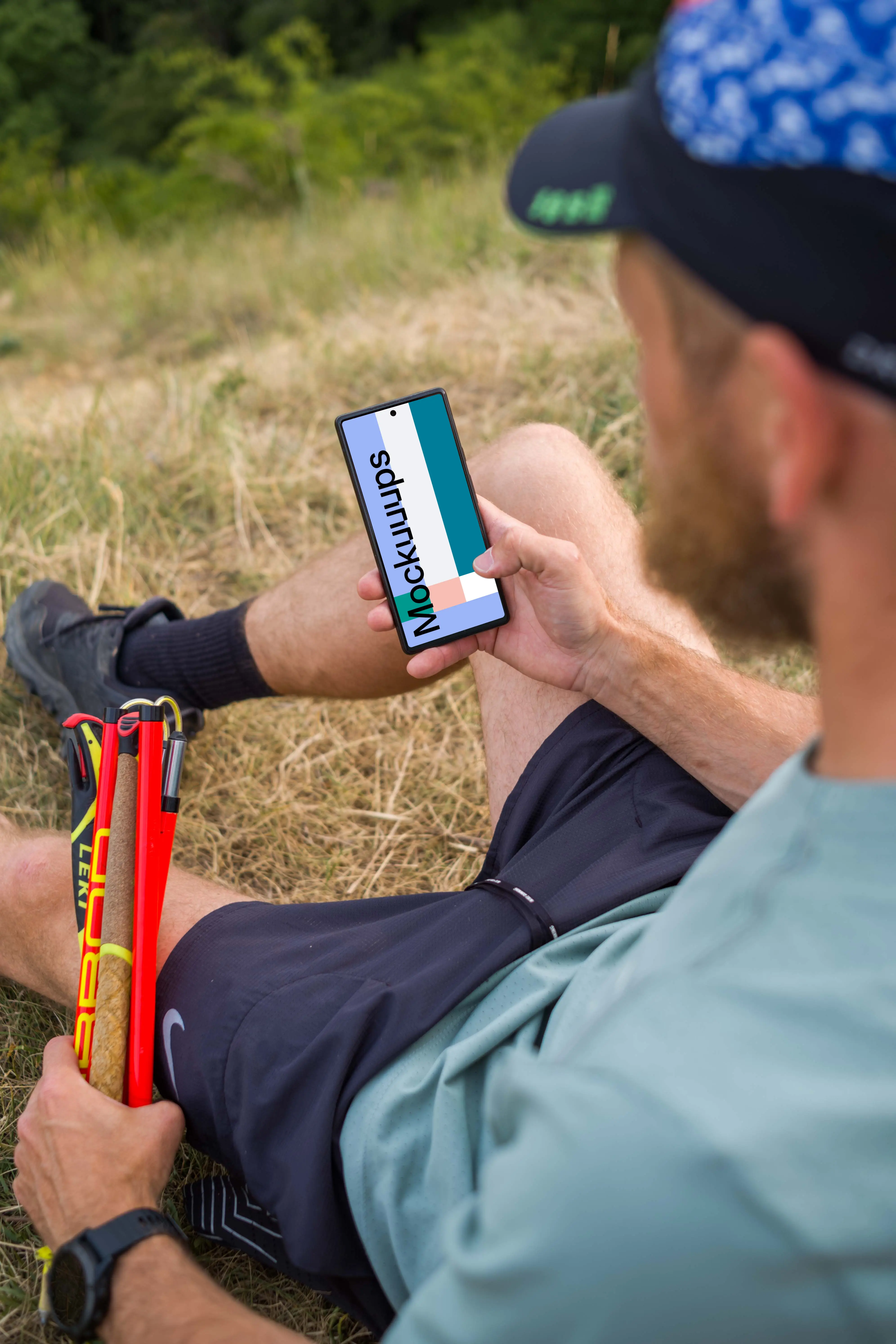 Phone mockup and trail runner