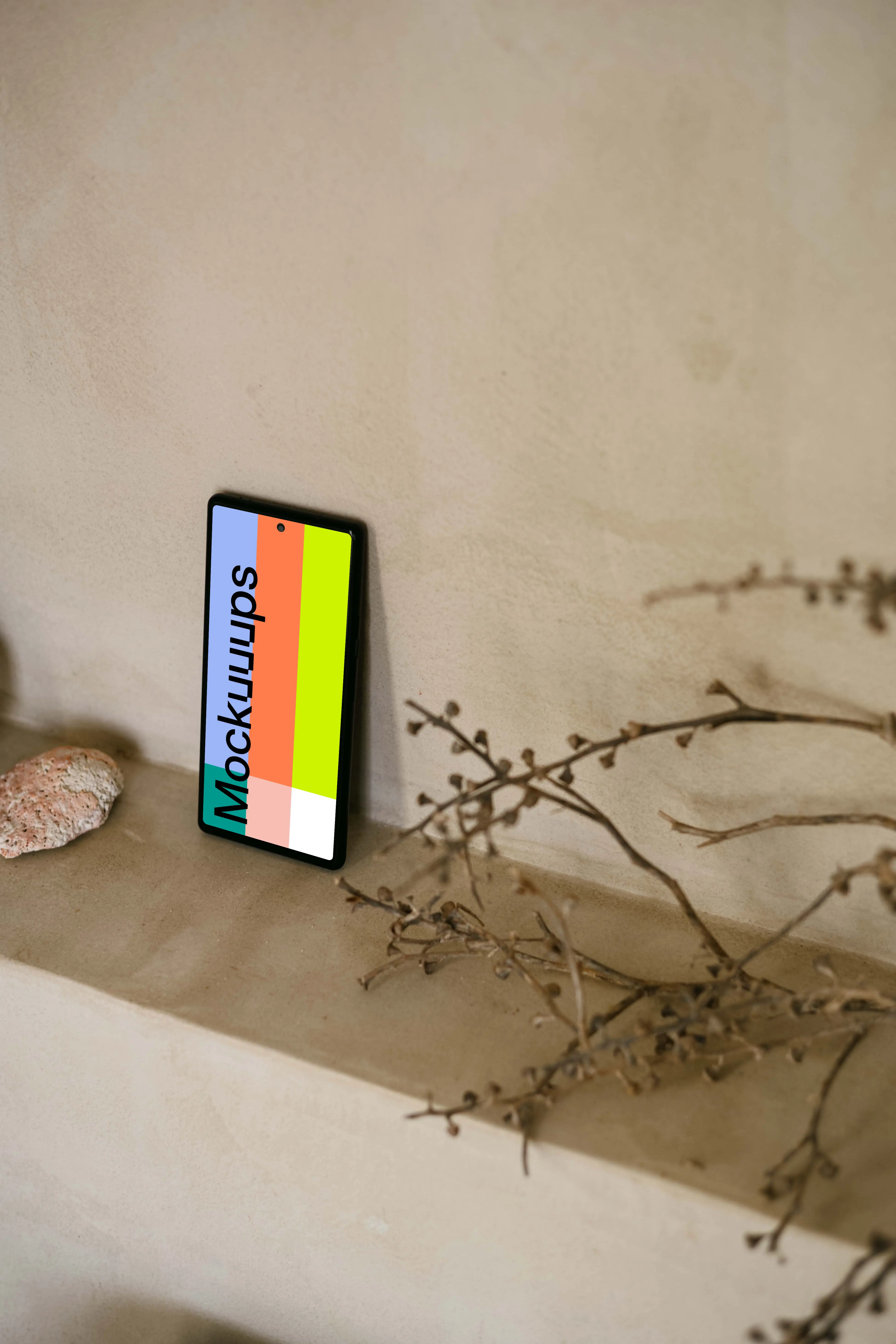 Pixel 6 mockup placed against a wall