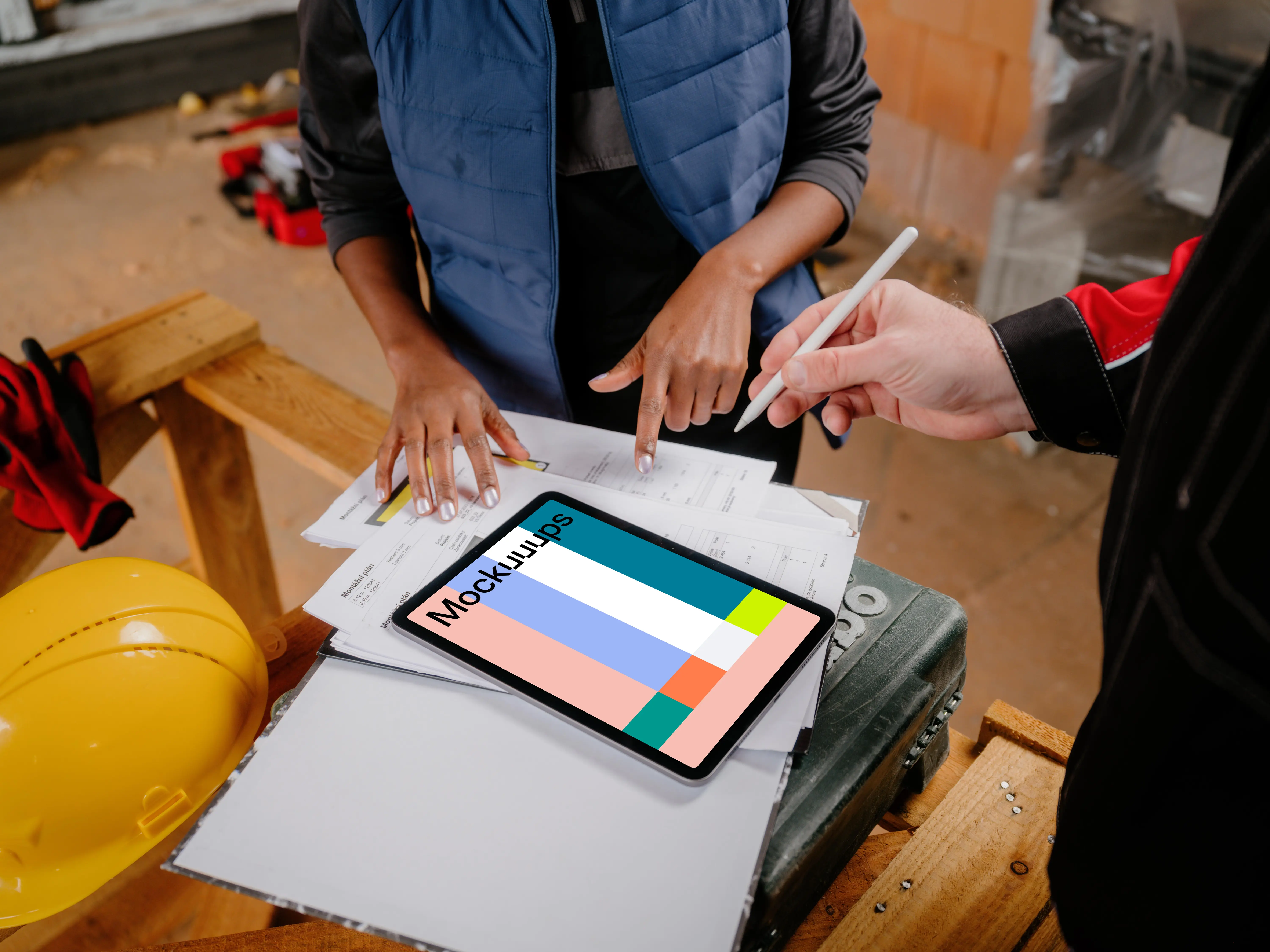 Planning on the construction with the iPad mockup