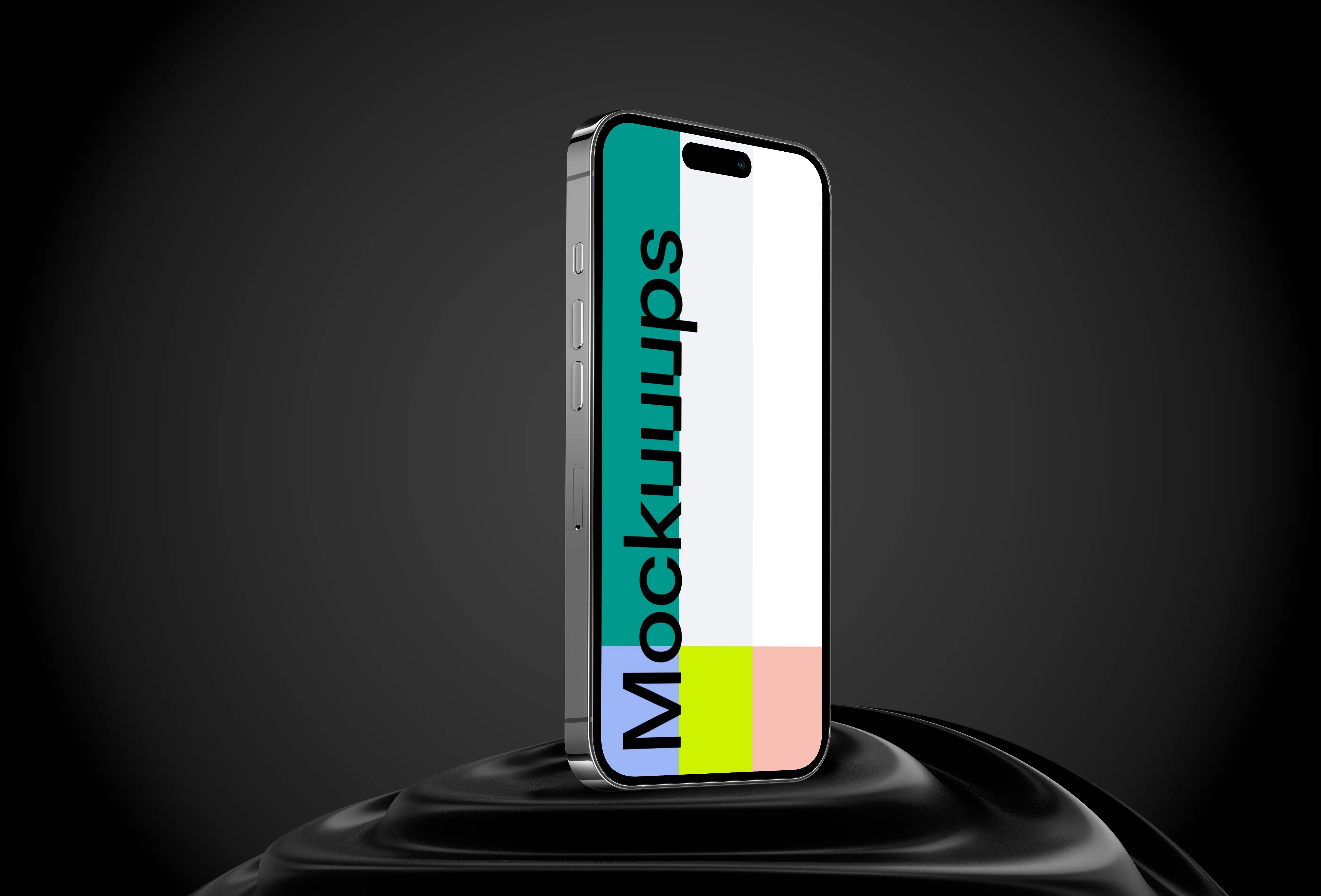Standing Smartphone Mockup on the Abstract Shape