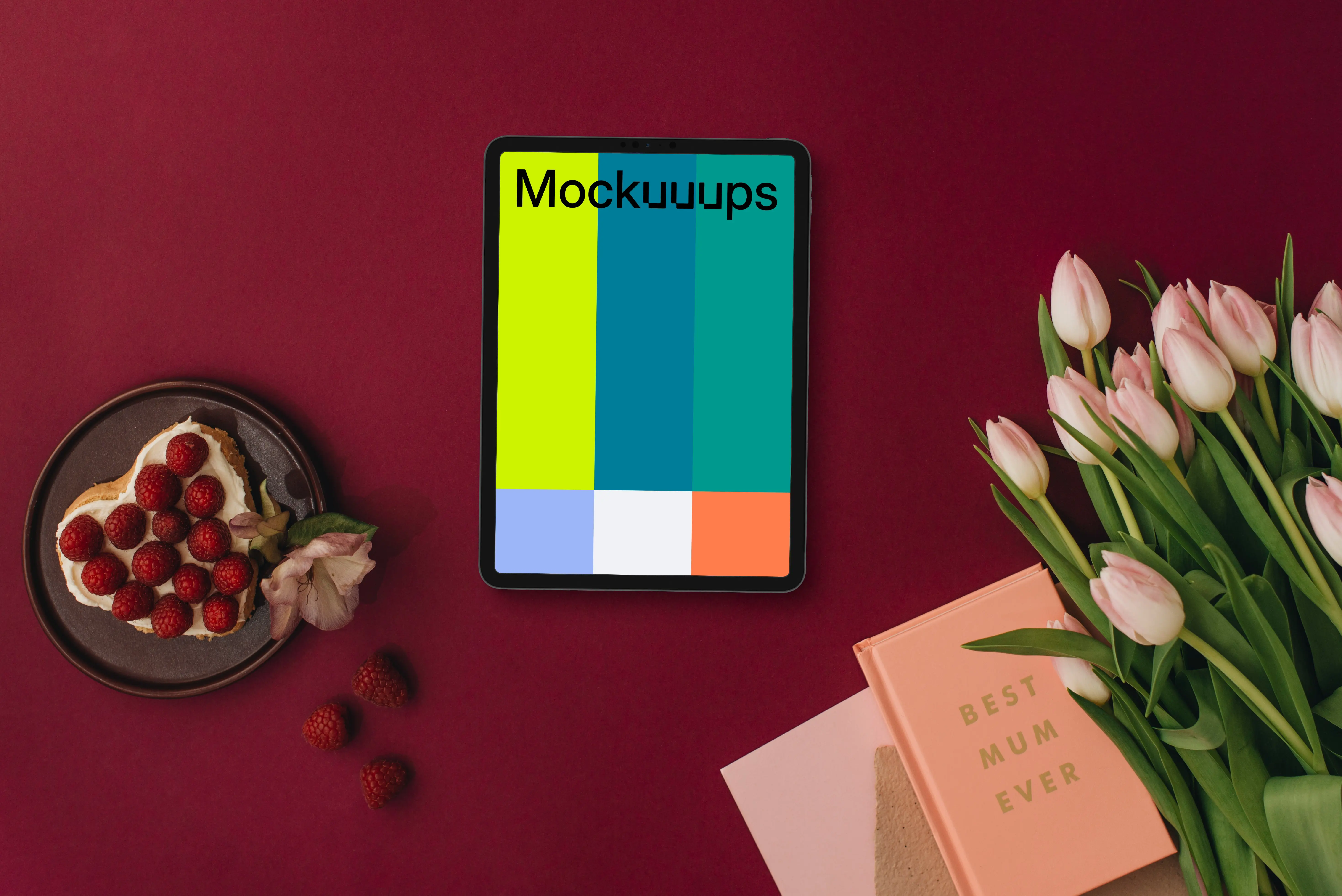 Tablet mockup in the theme of Mother’s day