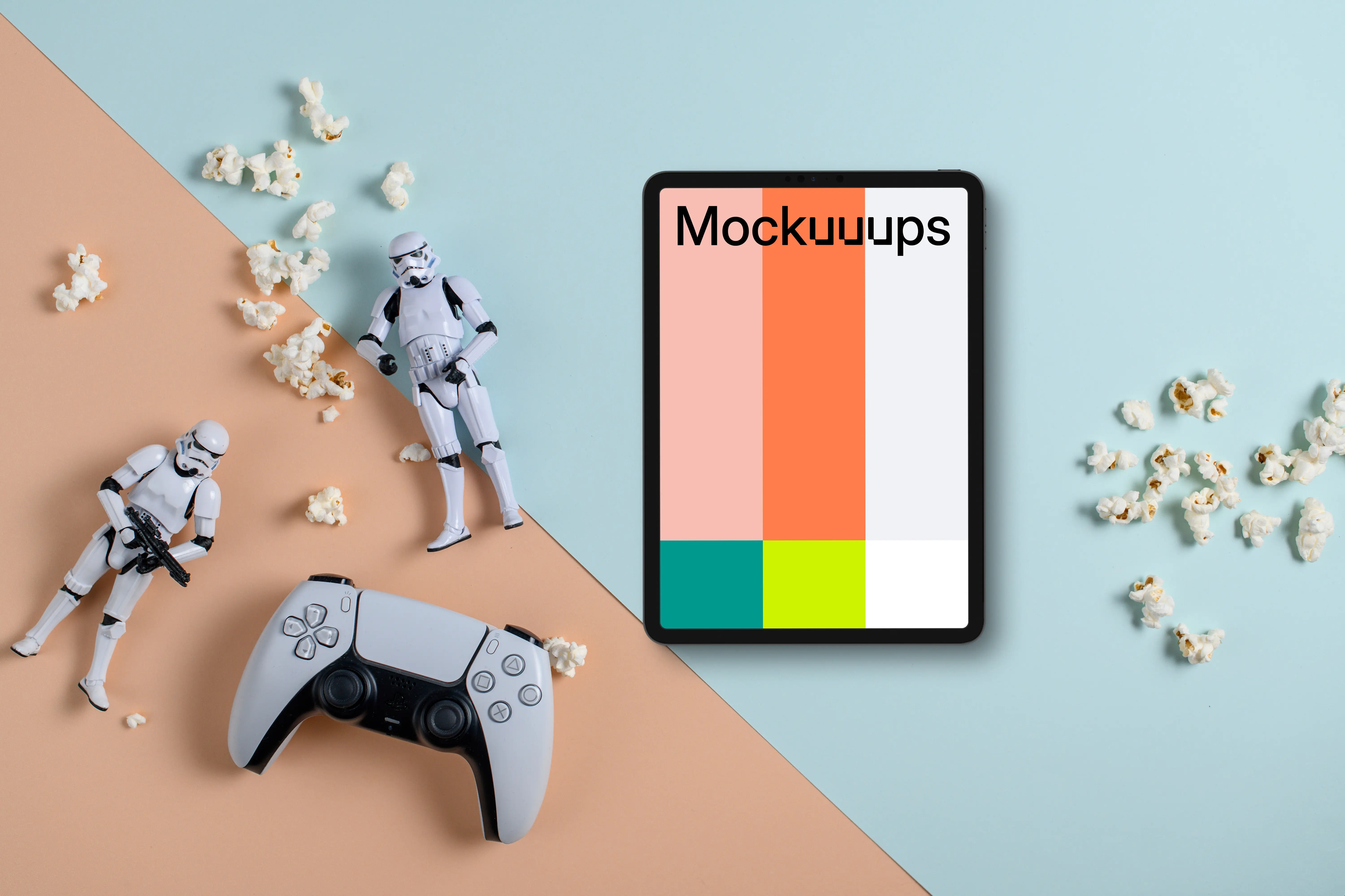 Tablet mockup with gaming theme