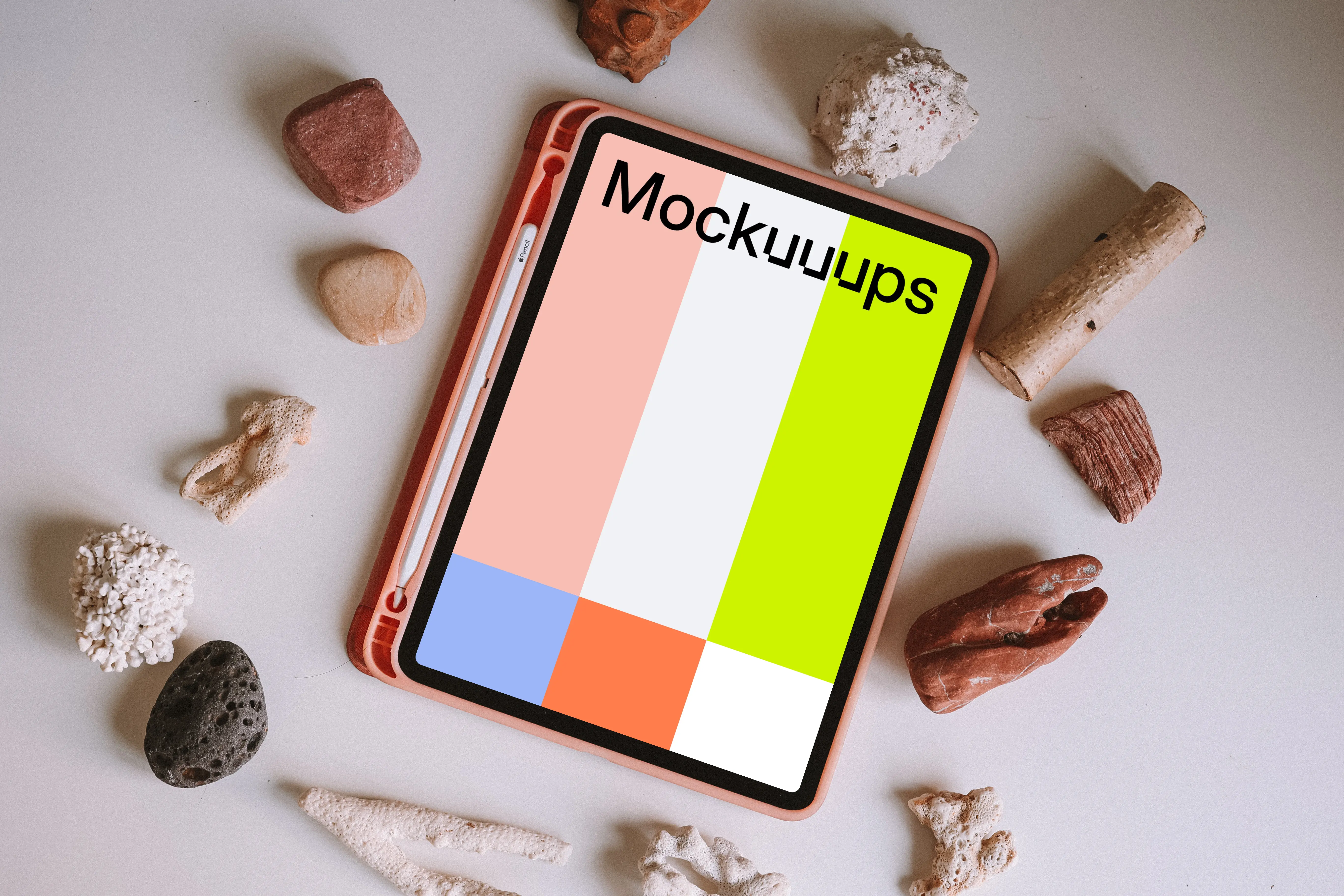 Tablet mockup with pen