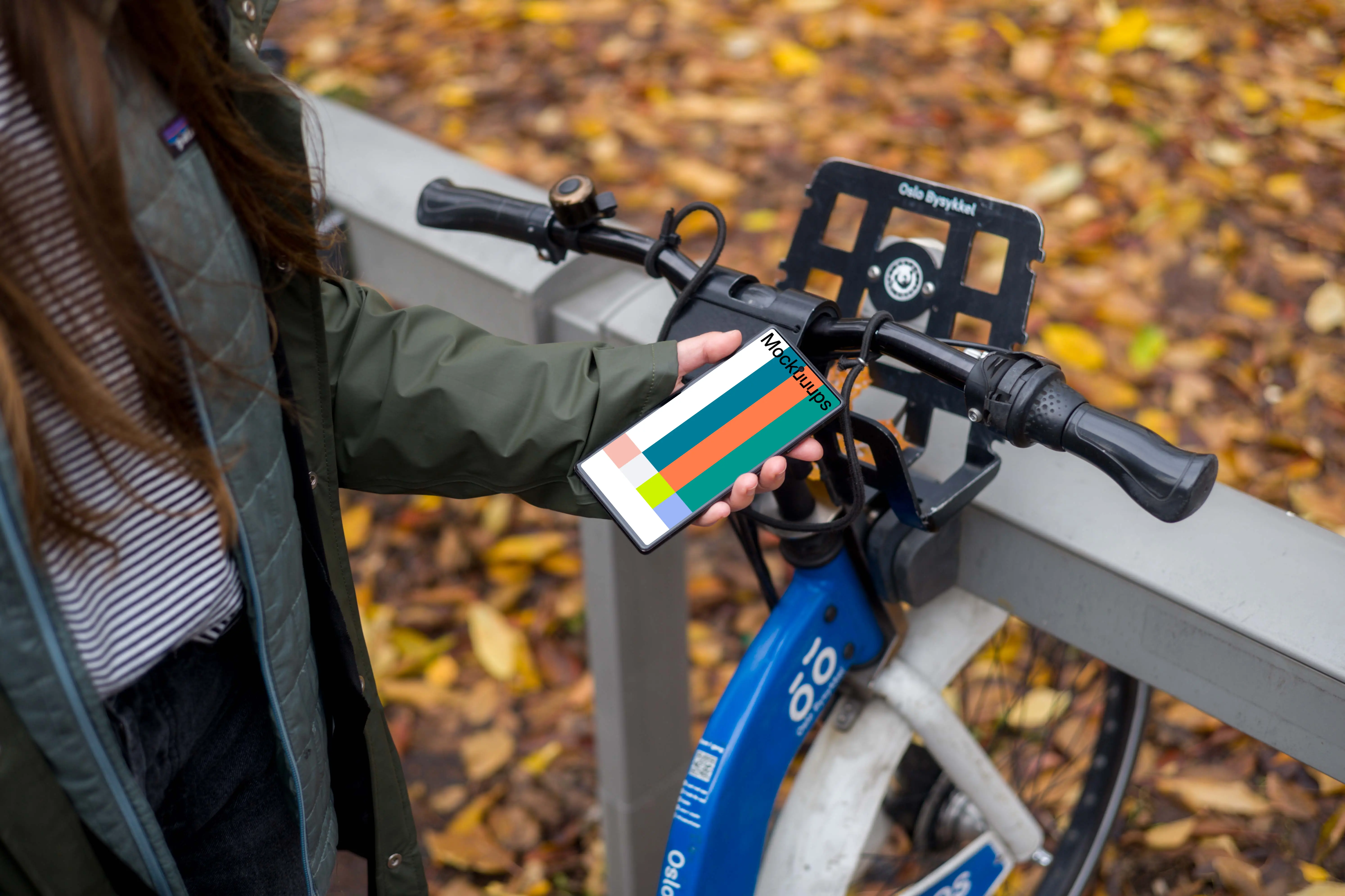 Unlocking bike with Google Pixel 6 mockup