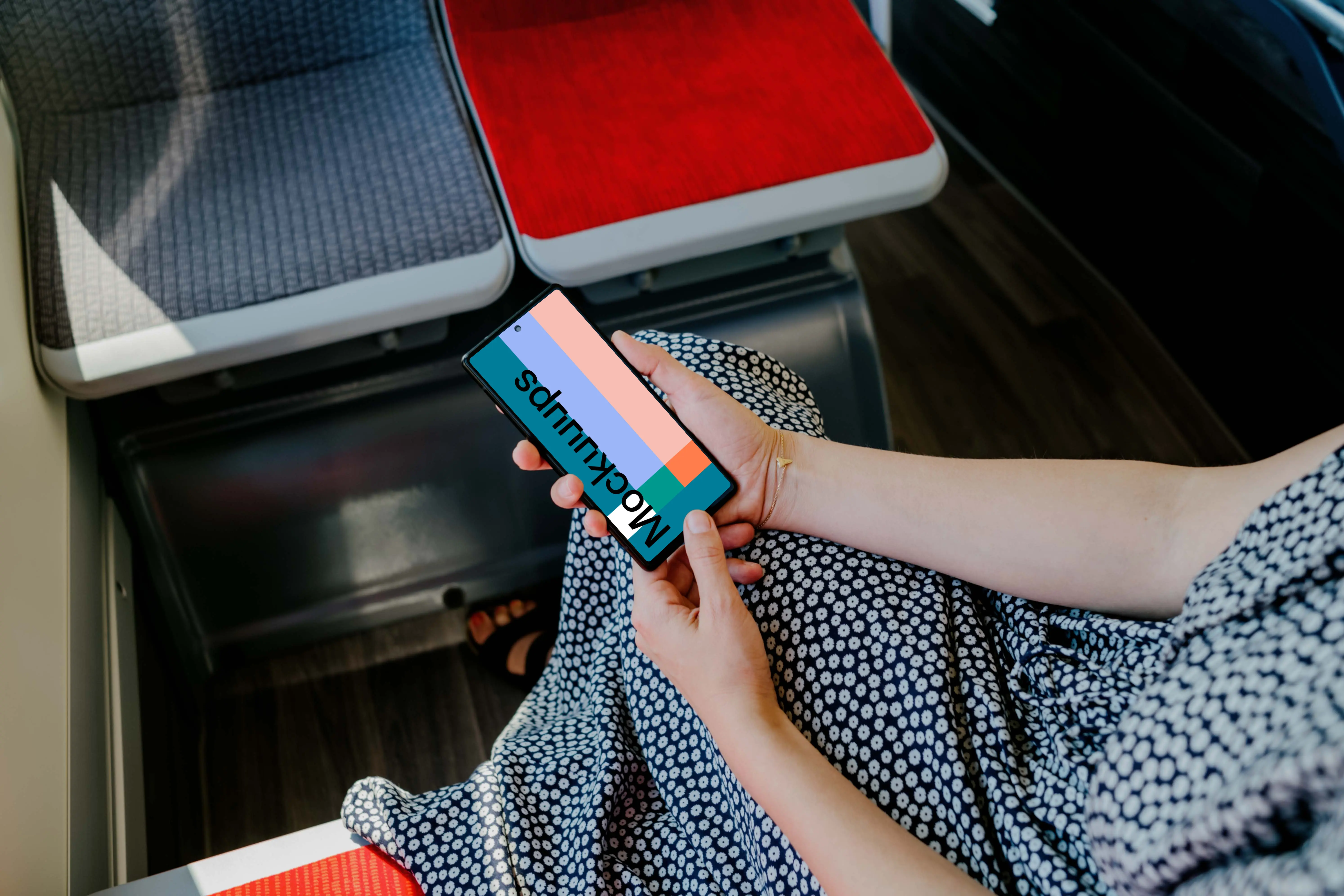 Woman hands holding a Google Pixel 6 mockup