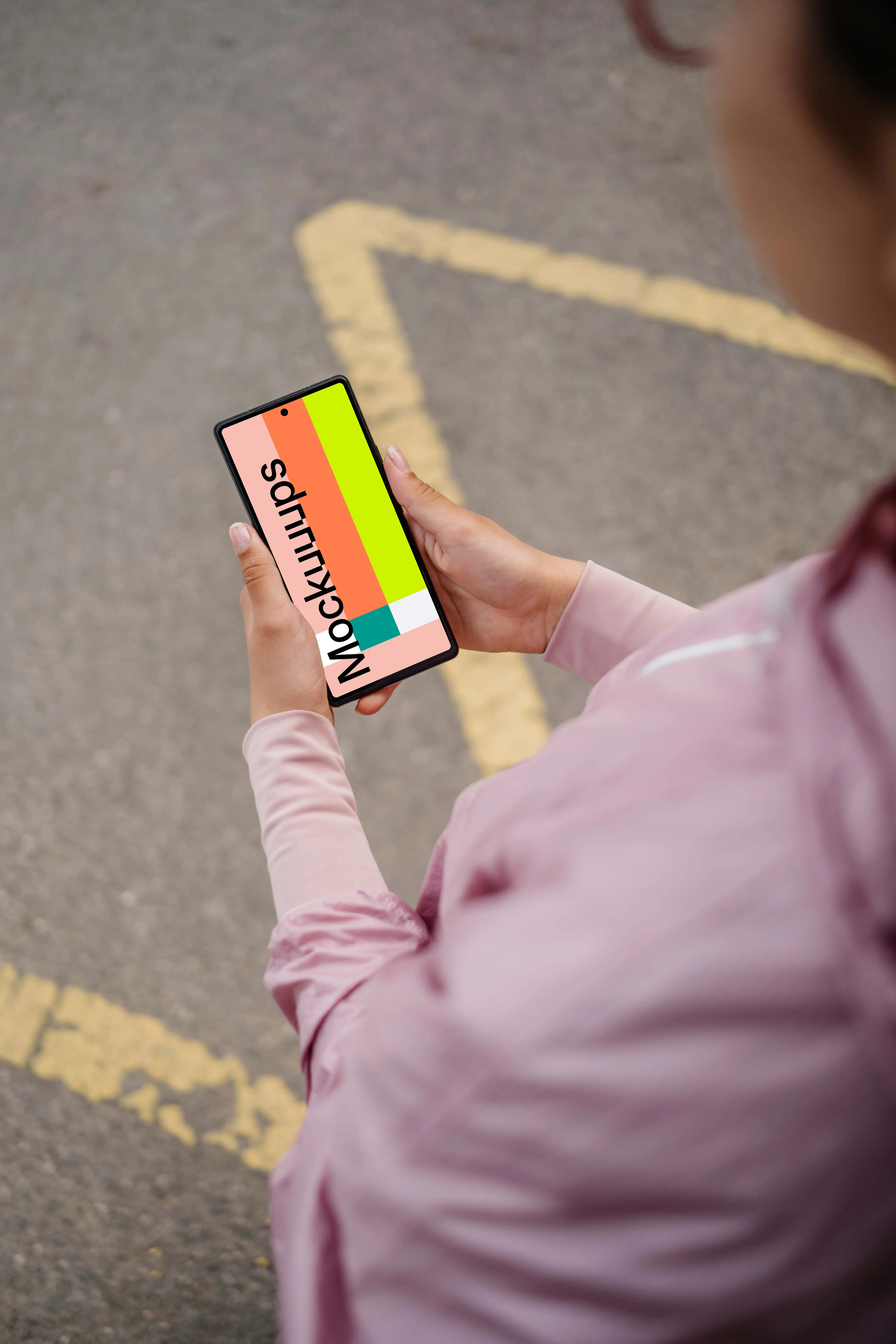 Woman hands holding the Google Pixel 6 mockup