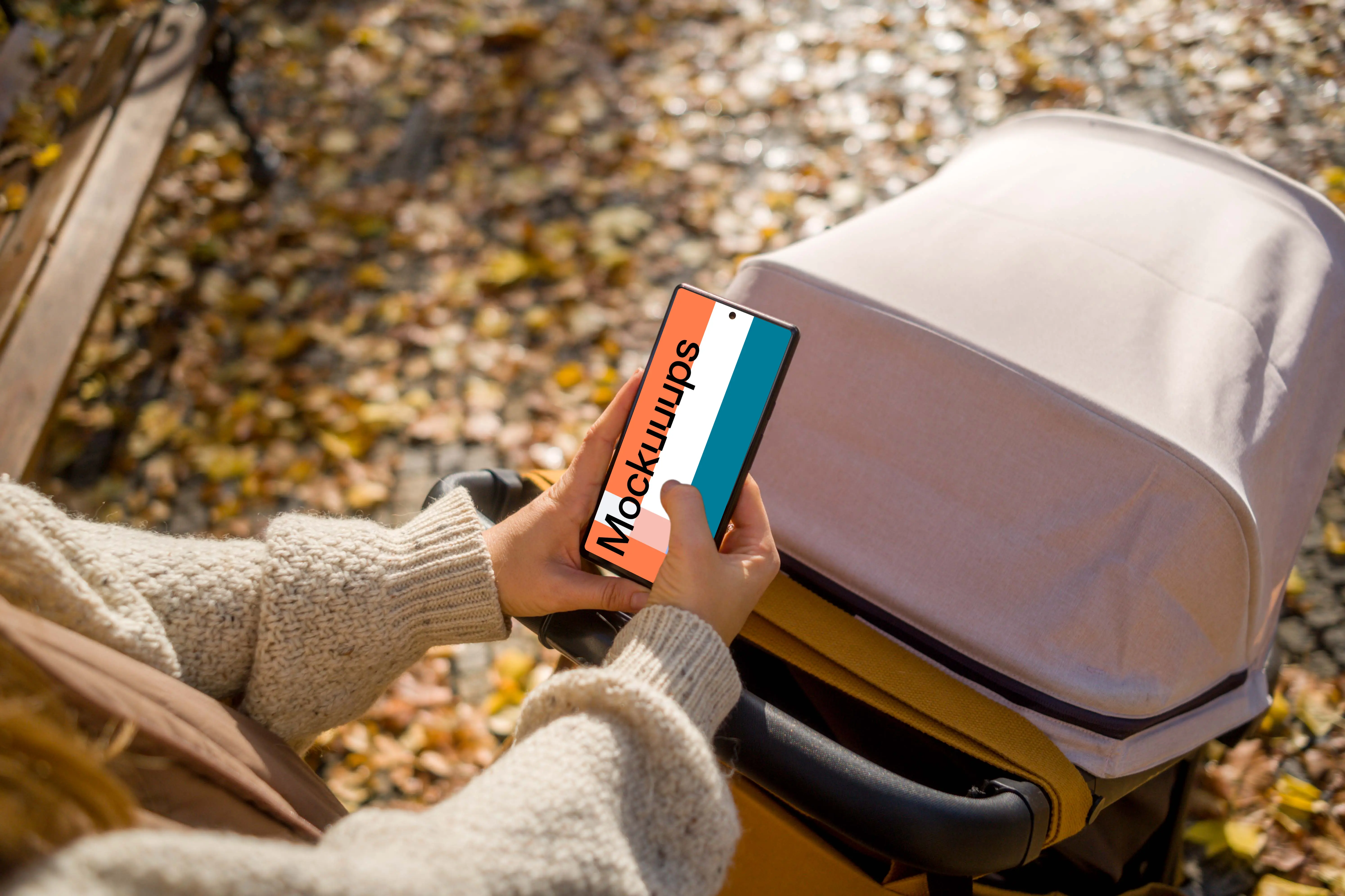 Woman typing on a Google Pixel 6 mockup