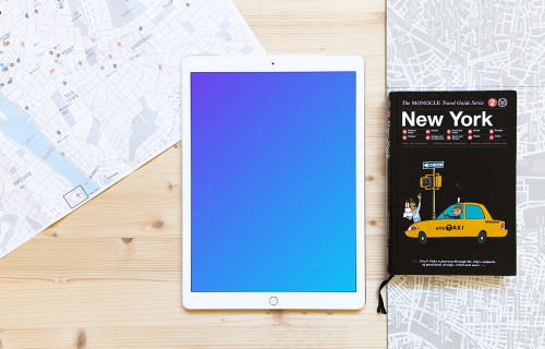 iPad Pro mockup next to the NYC guide