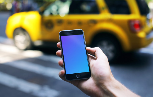 Looking for taxi on iPhone 6s mockup