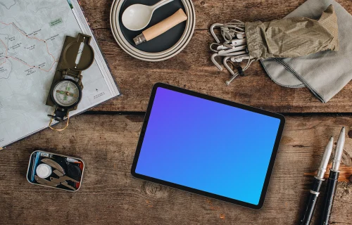 Planning a trip on a tablet mockup