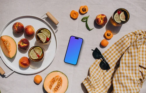 Smartphone mockup with a summer vibe