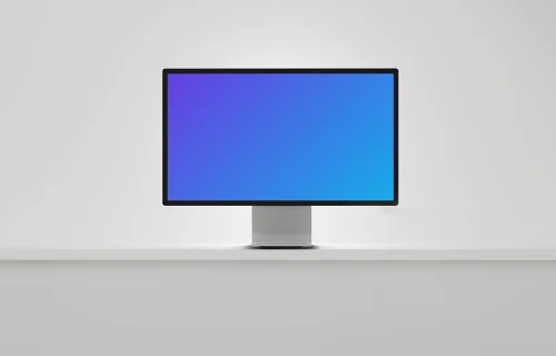 Apple Studio Display mockup on minimalist surface