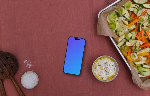 iPhone relacionado con la repostería mockup