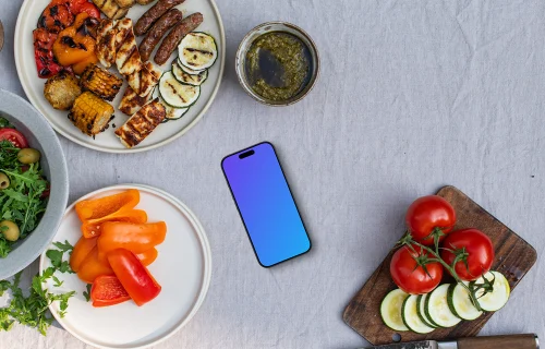 Barbecue styled iPhone mockup