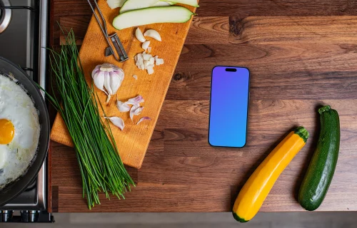 Teléfono relacionado con el desayuno mockup