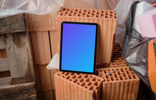 Entorno de construcción con un Ipad mockup