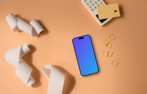 Conveniência de compras sem contato com um iPhone mockup