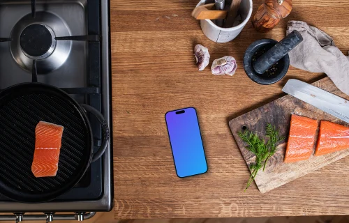 Téléphone de cuisine mockup