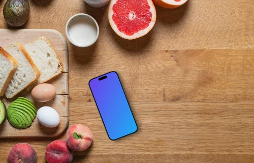 iPhone sur le thème de la cuisine mockup