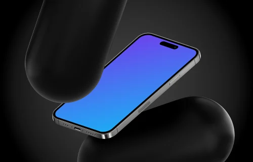 Smartphone à gravité Mockup et formes abstraites