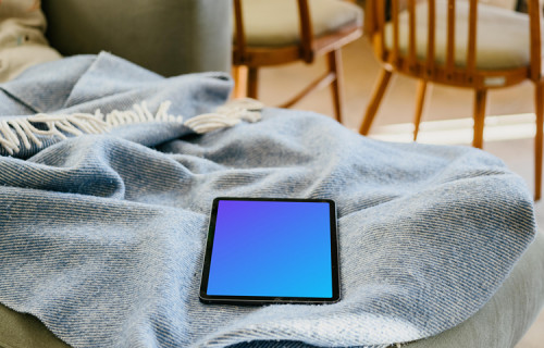 iPad Air mockup on a blanket 