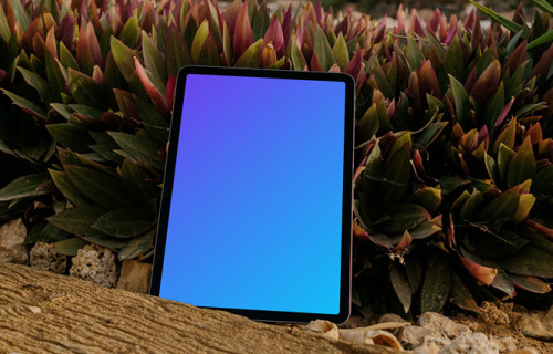 iPad Air mockup placed against some plants