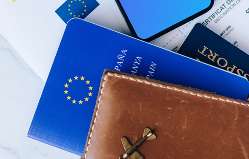 iPhone 12 Pro mockup placed on European travel document