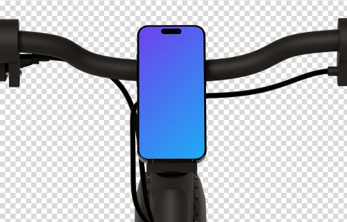 iPhone 16 mockup on a bicycle stand