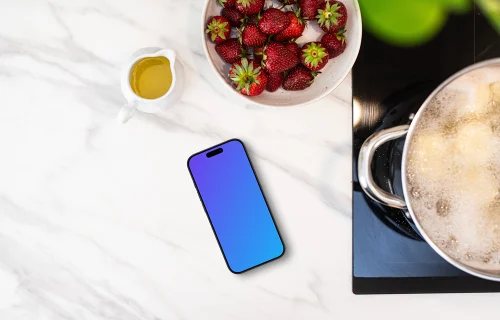 Telefone de elegância para cozinha mockup