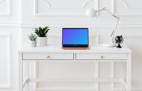 MacBook Air mockup with plain white background 