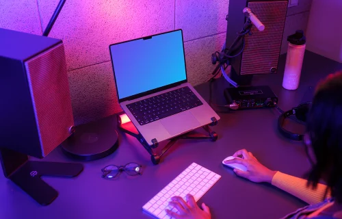 MacBook Pro mockup for gaming setup