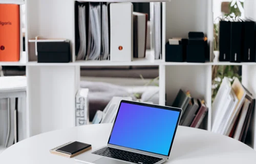 MacBook Pro mockup in a study