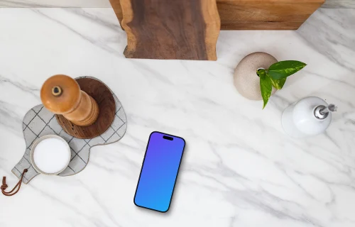 Cocina minimalista relacionada con iPhone mockup