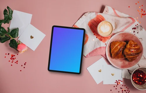 Mockup de tablet para San Valentín