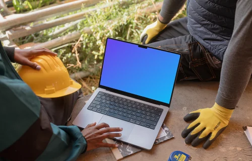 Redefinindo a visualização de construção usando o MacBook Pro mockup