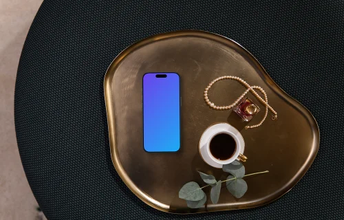 Smartphone mockup on elegant office desk