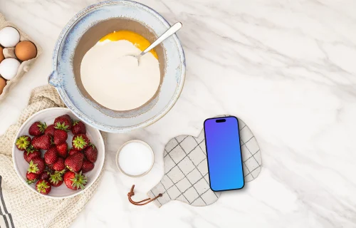 Sweet dishes with iPhone mockup