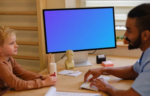 Apple Studio Display in the doctor’s office