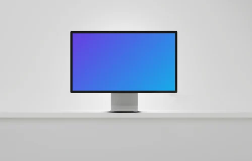 Apple Studio Display mockup on minimalist surface
