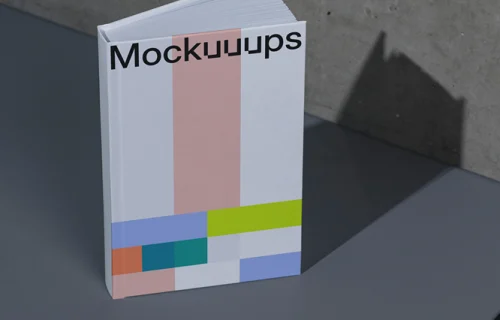 B-format book mockup with gradient cover on a modern surface