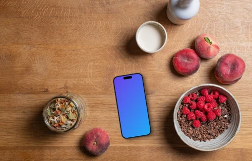Breakfast themed iPhone mockup