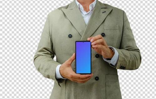 Businessperson's digital narrative with Pixel 6 mockup