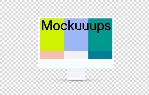 Clay iMac 24“ Mockup - Front (Floor Shadow)