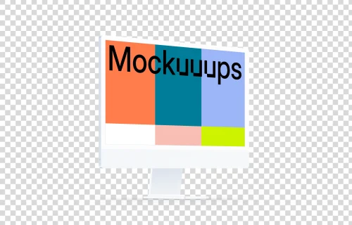 Clay iMac 24“ Mockup - Perspective Left (Floor Shadow)