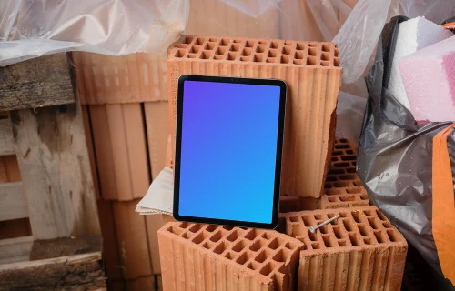 Construction environment with an Ipad mockup