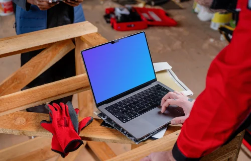 Construction themed MacBook Pro Mockup