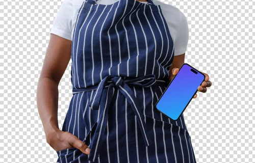 Female chef shines with iPhone mockup