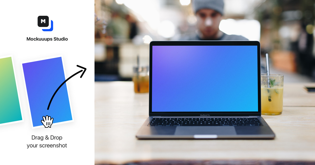 Download Front view of Macbook Pro mockup with co-worker behind ...